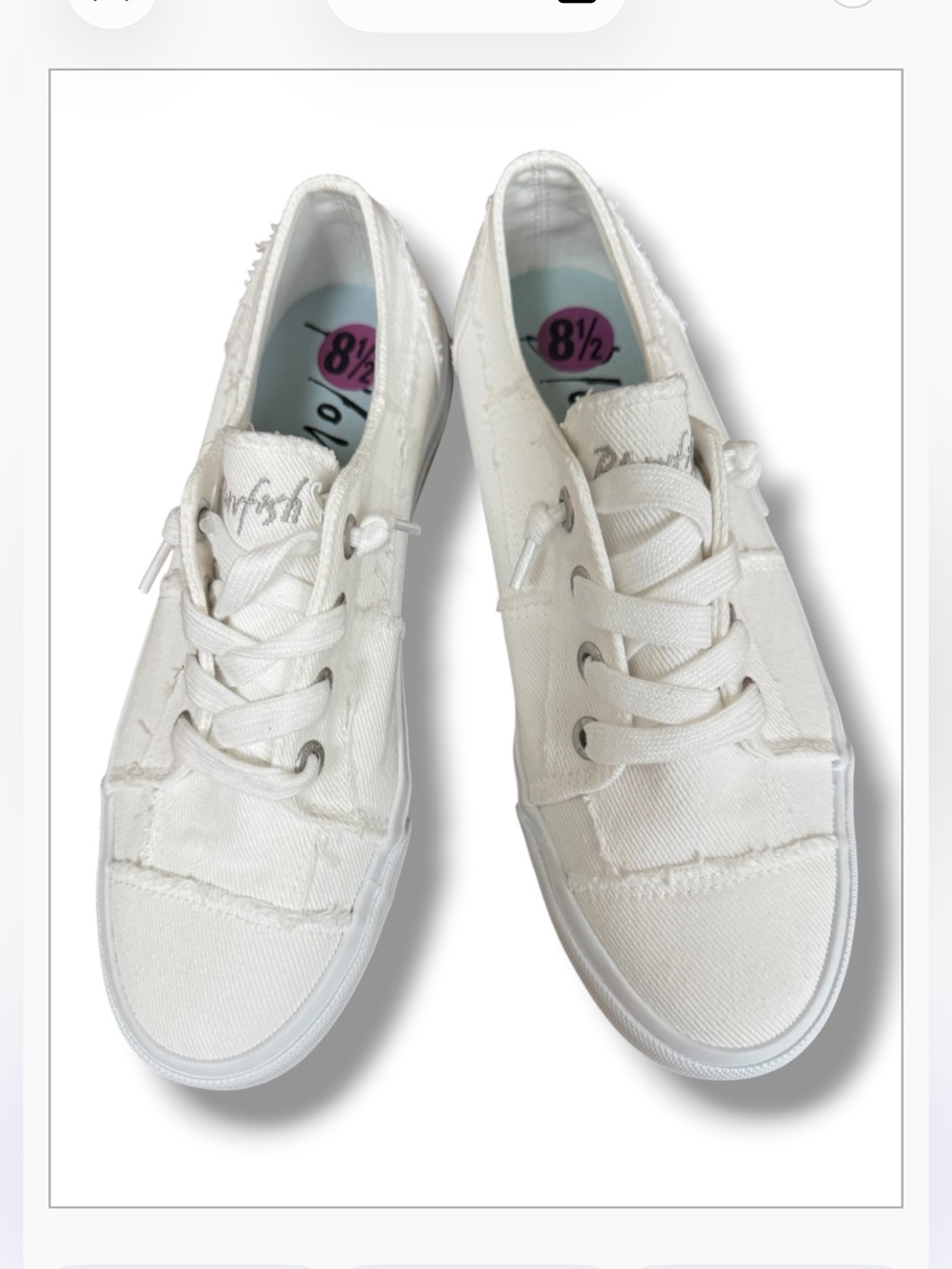 Blowfish Women's White Canvas Lace-Up Sneakers